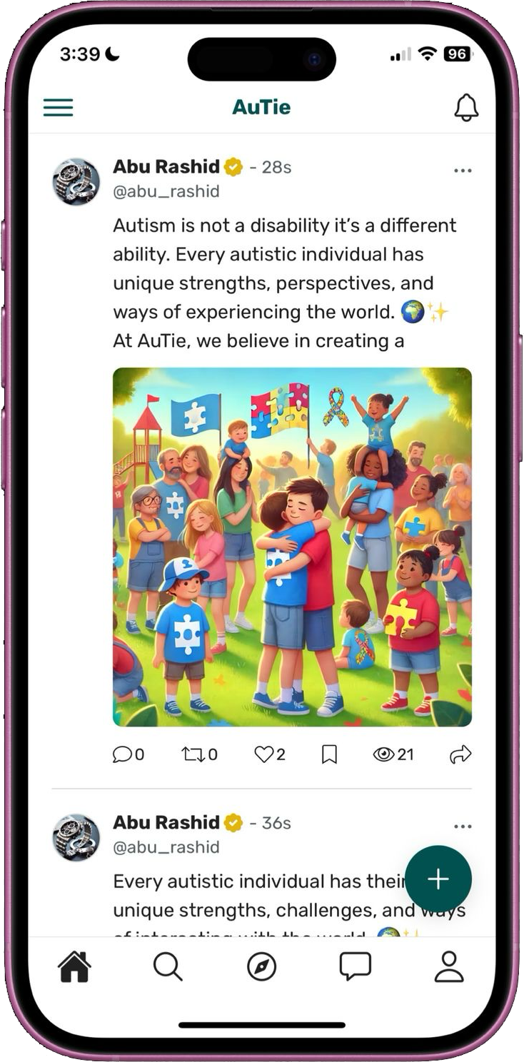 AuTie | Social App for Autism, developed and designed by kenzi.ai